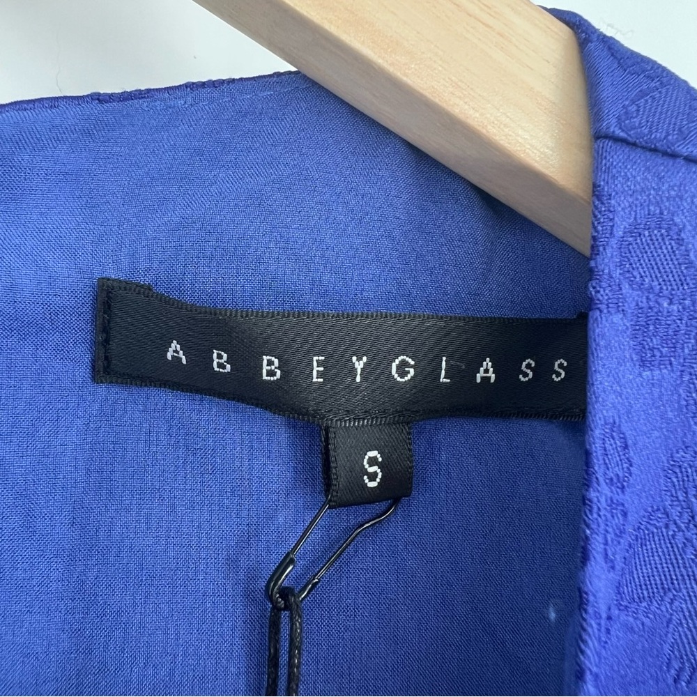 NWT Abbey Glass Lydia Dress Sleeveless Trapeze Jacquard Swing Electric Blue S - Picture 8 of 16